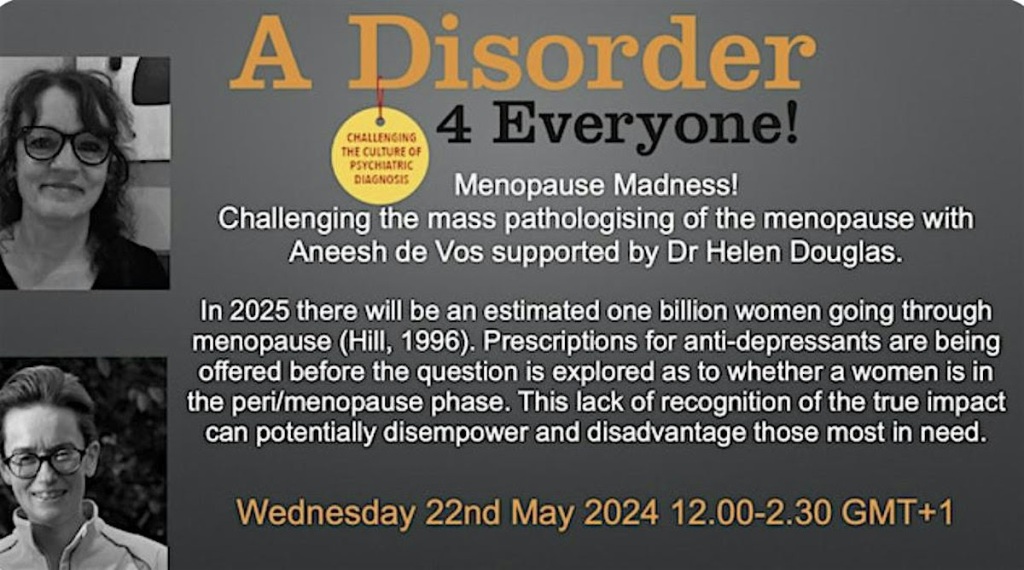 AD4E Description of the Menopause Madness event, with Aneesh de Vos and Dr. Helen Douglas.
May 22, 2024